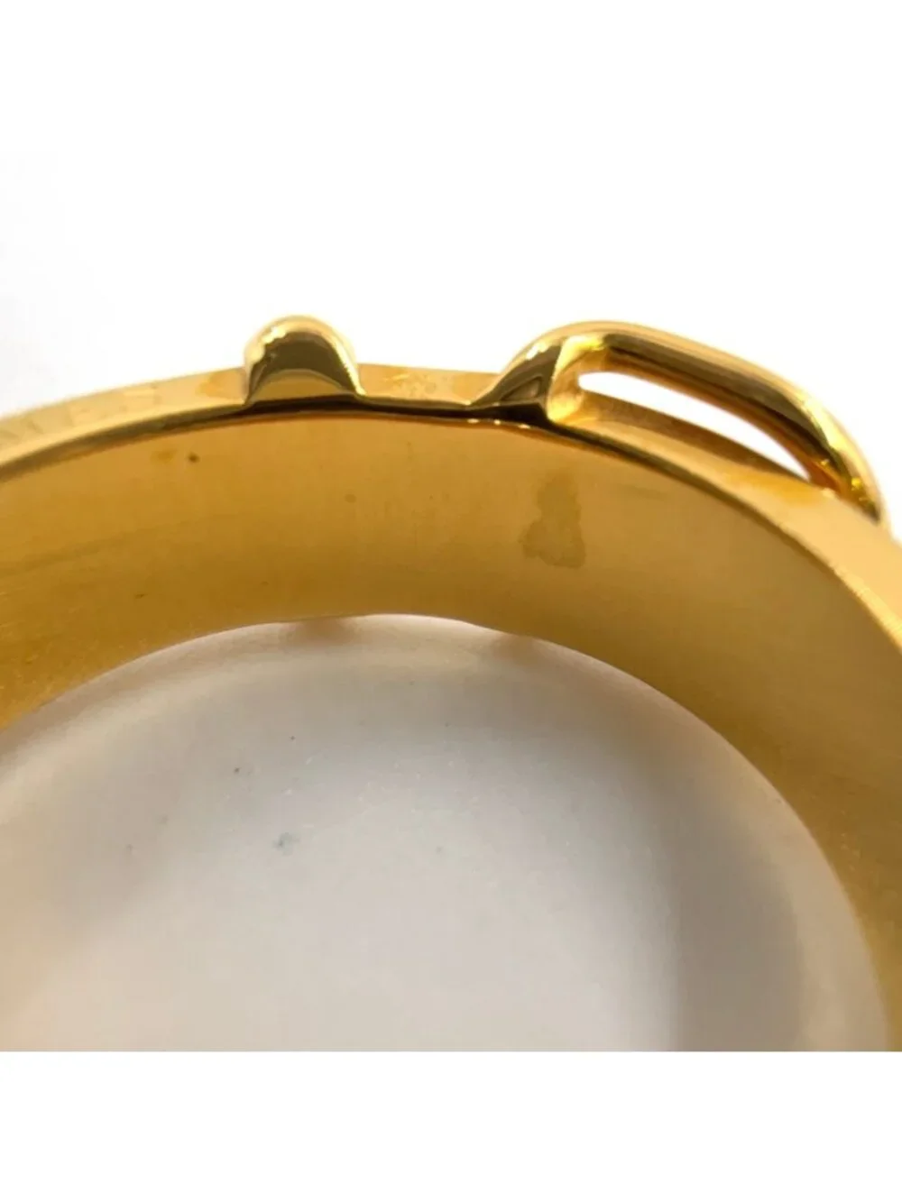 Hermes Ceinture Metal Gold Scarf Ring